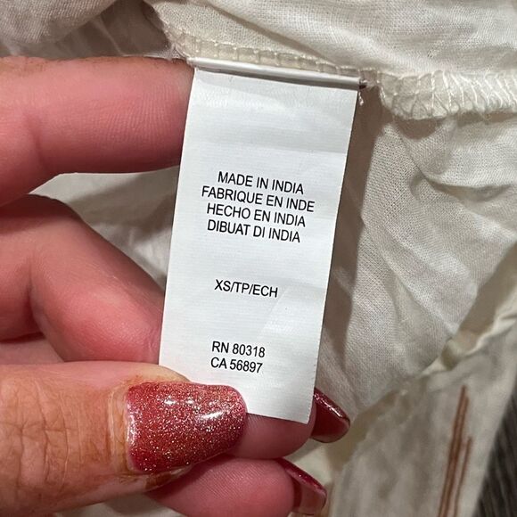 Lucky Brand Dress Empire Waist Aztec Pattern Sleeveless Racerback Cream XS - Picture 10 of 10